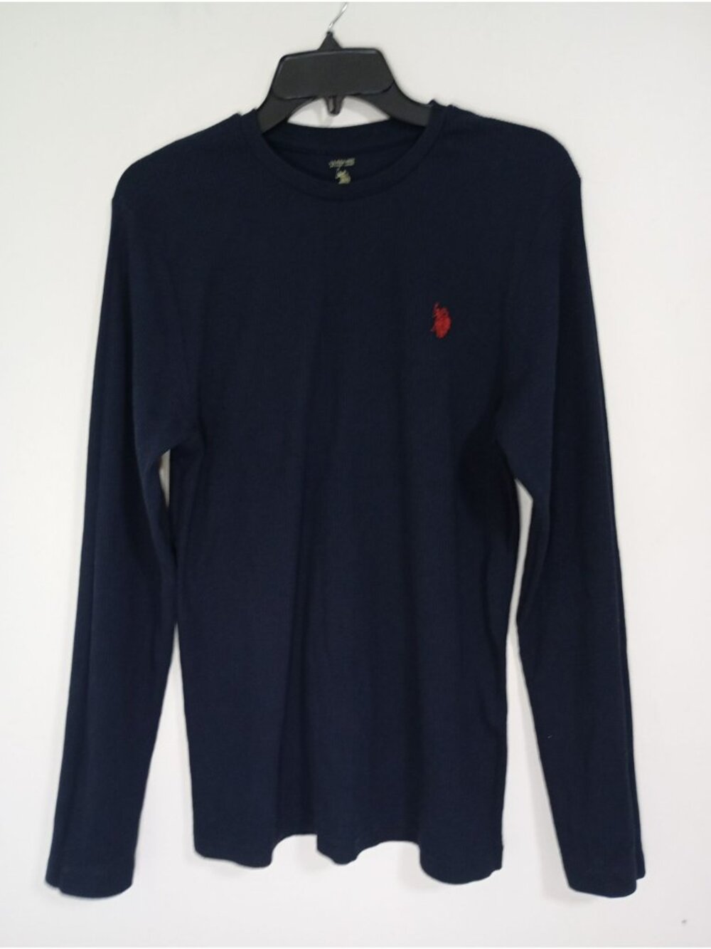 U.S. Polo Assn. Navy Blue Waffle Knit Long Sleeve Crew Neck Shirt M Sleepwear